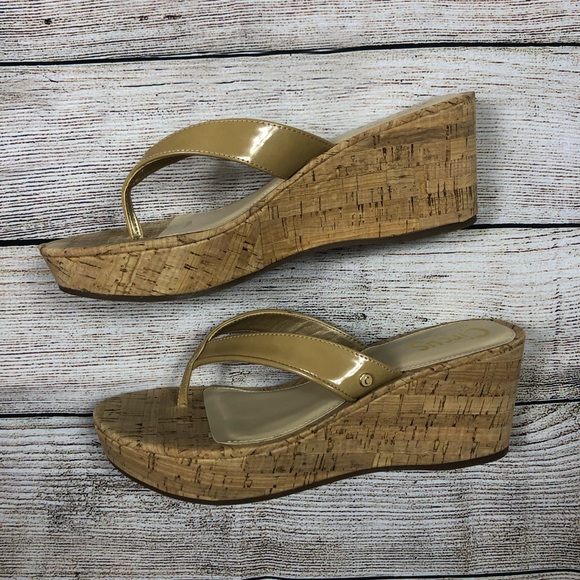 NEW Sam Edelman Nude wedge sandals - Picture 3 of 4